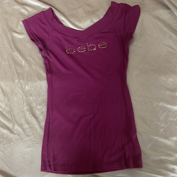 small size dark pink color top bebe brand - Picture 2 of 2